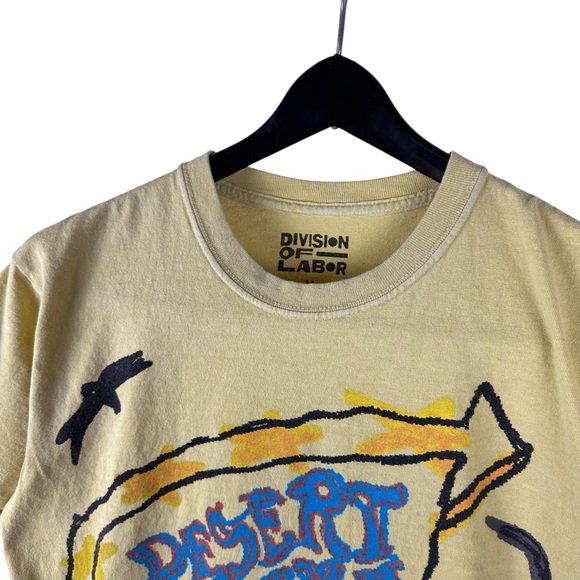 Mens Y2K Division Of Labor Streetwear Artistic Logo Graphic Shirt Size M - Picture 6 of 8